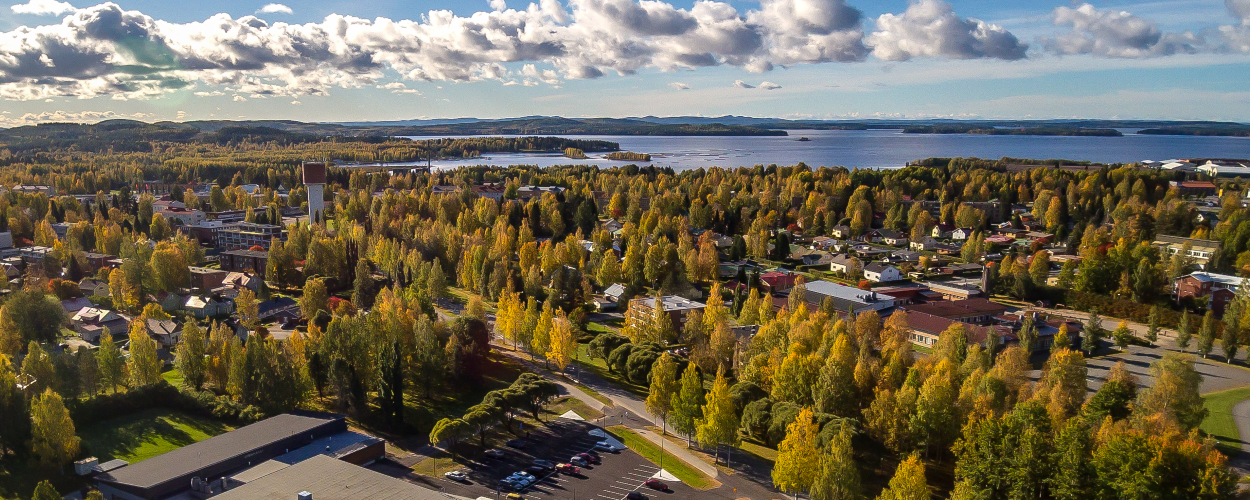 Ilmakuva Lieksan keskusta-alueesta.
