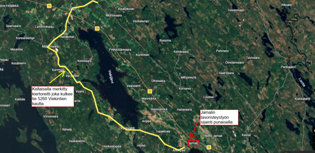 Jamalin tasoristeysalue kartalla.